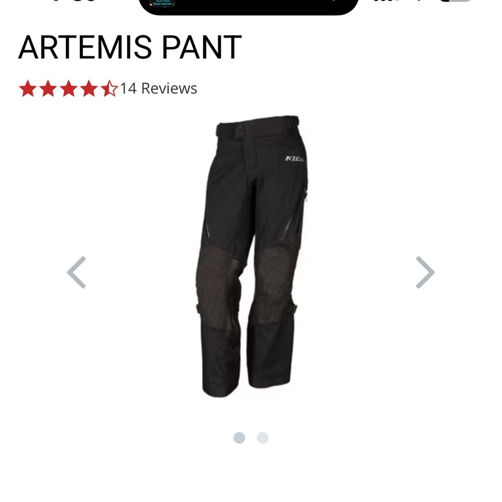 Klim Artemis Motorcycle Pant 🏍️ Size 6 🏍️